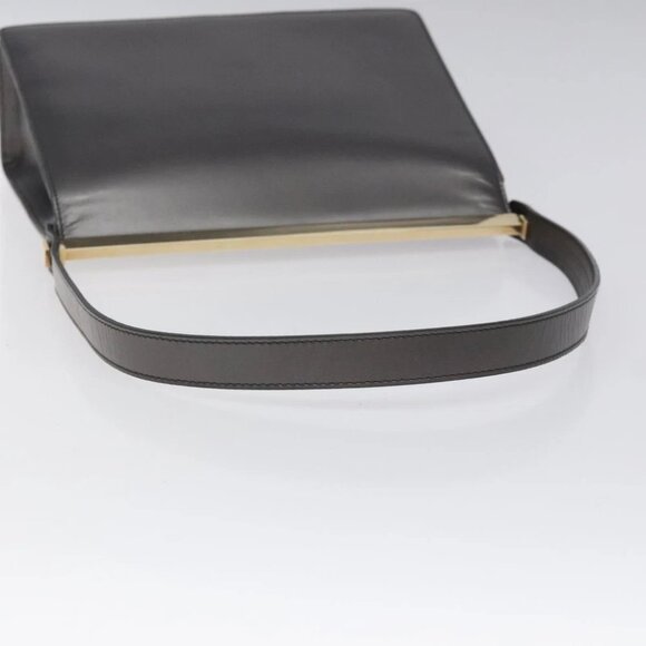 GUCCI Shoulder Bag Leather Gray Gold Auth JB010V - Picture 8 of 15